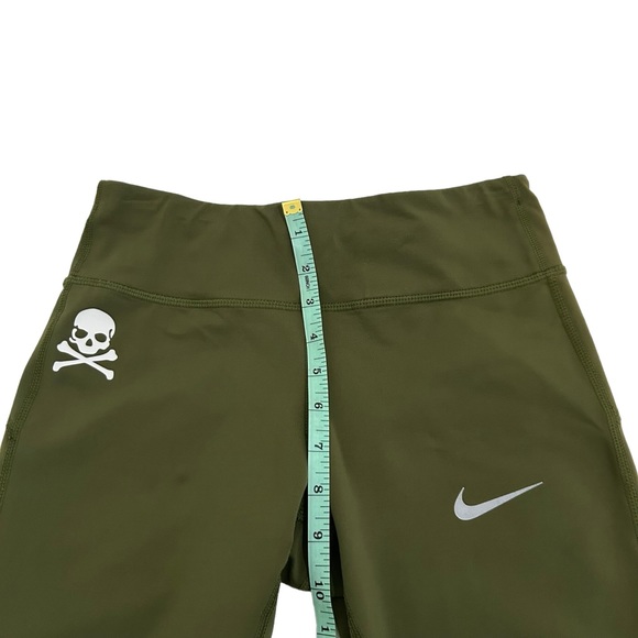 Nike Soul Cycle Olive Green & White Cropped Dri-Fit Athletic Running Leggings, S - Picture 13 of 16